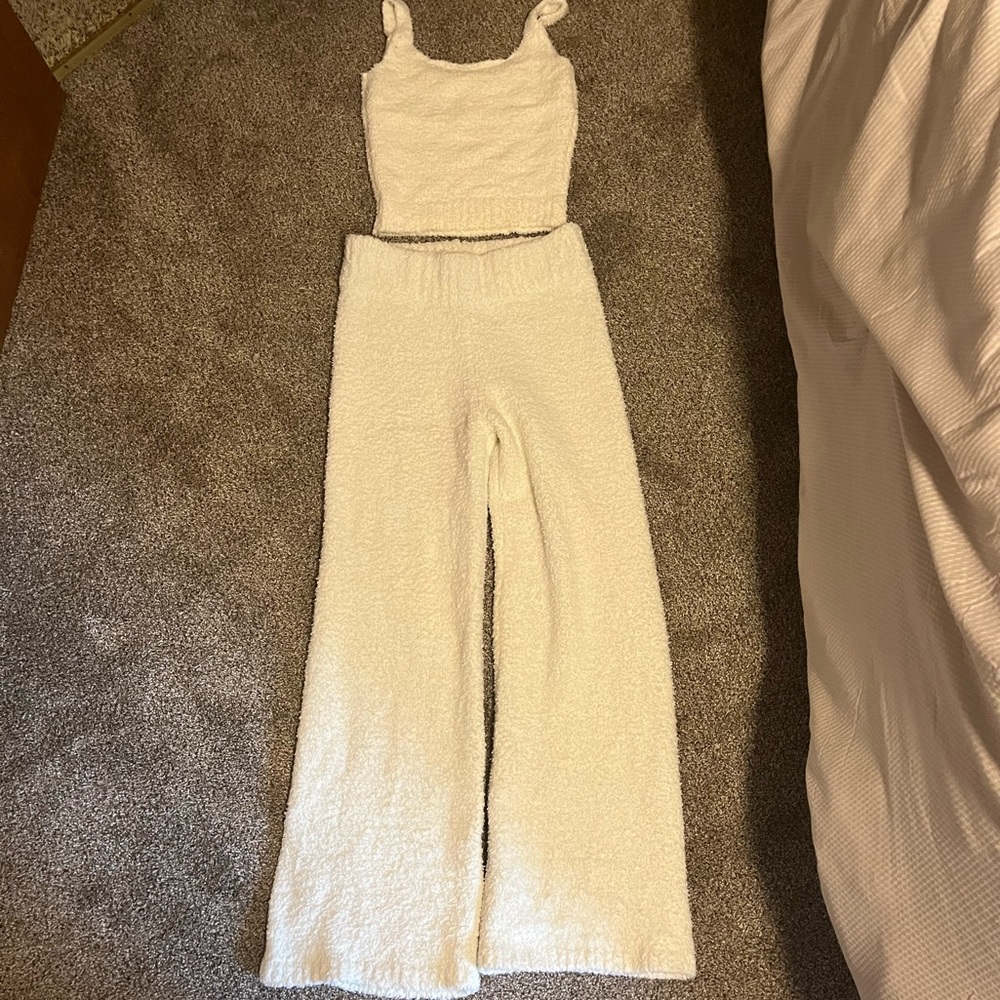 Skims cozy knit set white